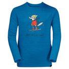 Kid's Skiing Wolf Long-Sleeve Baselayer Top